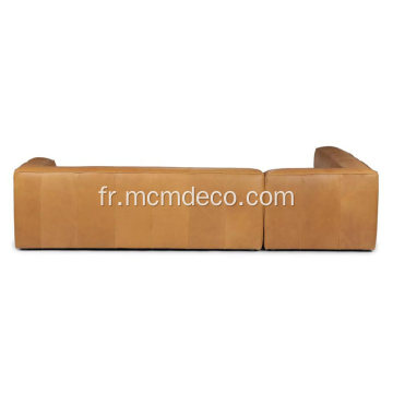 Sofa sectionnel gauche Mello Taos en cuir beige